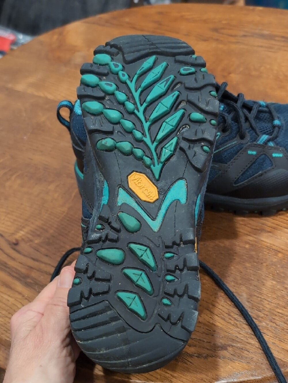 North Face Hedgehog Women’s Size 8.5 Teal & Navy Trail Hiking Shoes - Picture 3 of 9